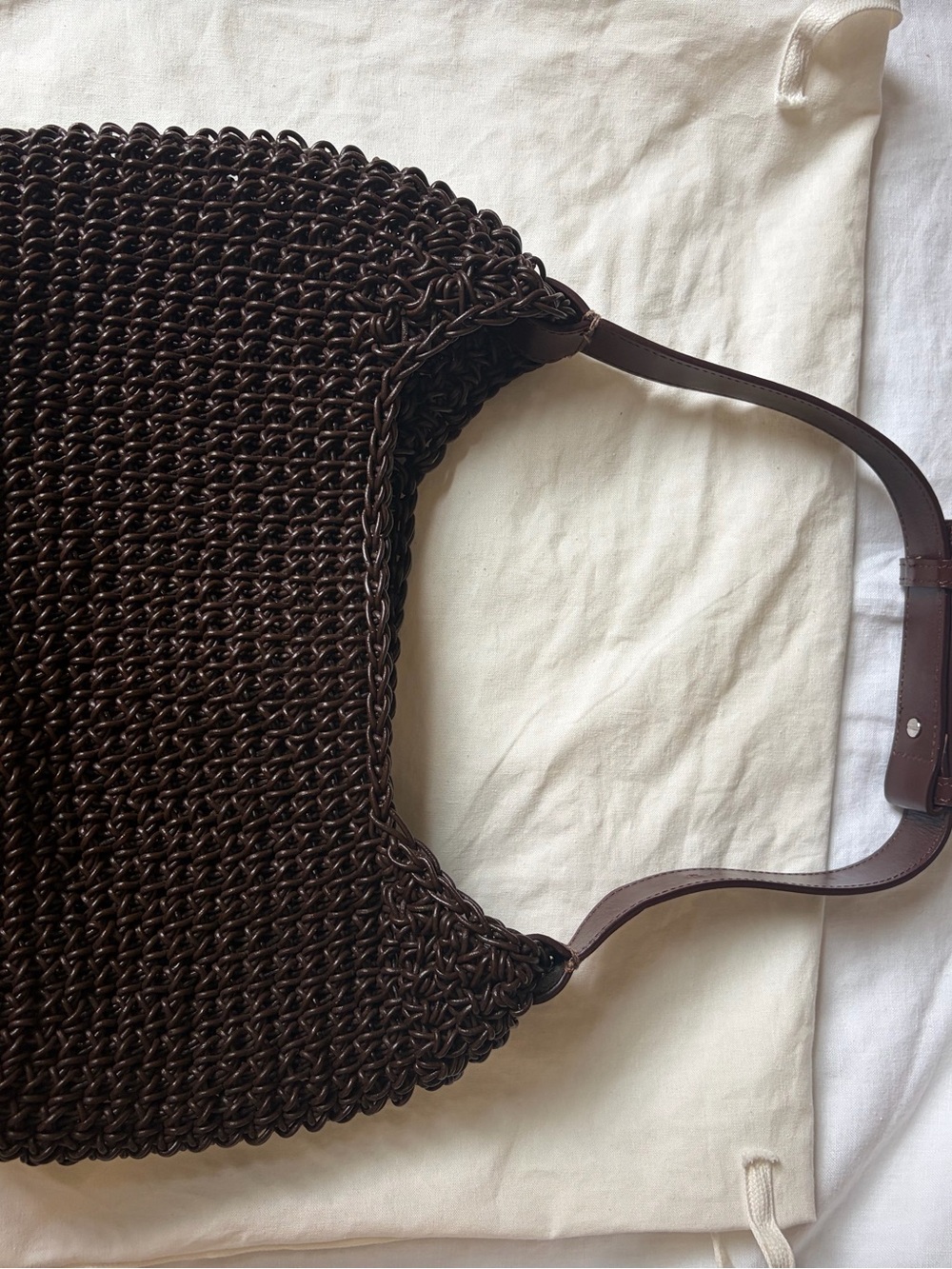 LOW CLASSIC Brown Weaving Shoulder Bag - Picture 4 of 5